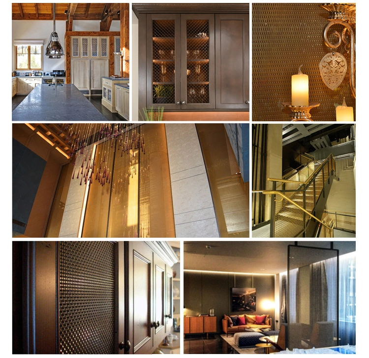 Dekoratives Metall-Krumpf-Flachdraht-Schirmnetz aus Edelstahl f&uuml;r M&ouml;belschr&auml;nke 2