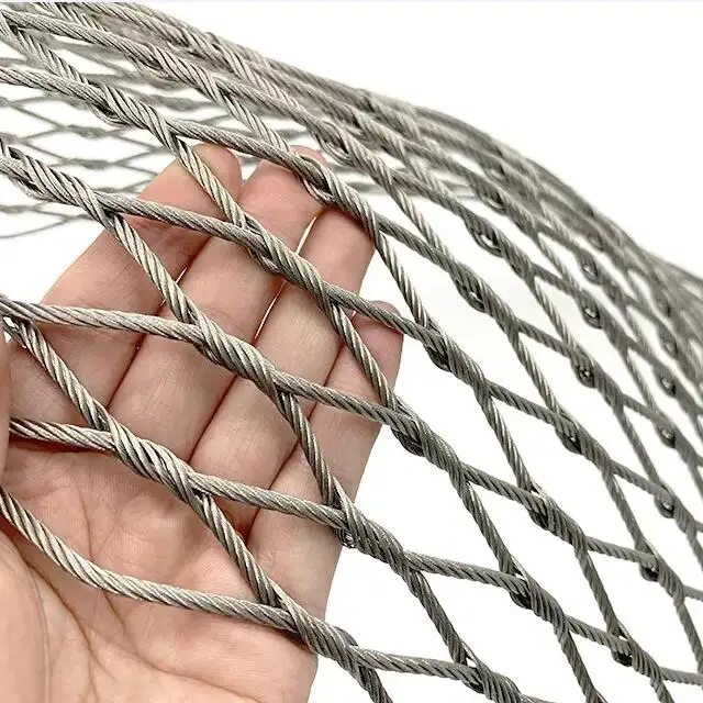Hochwertige Pool Eisen Zaunmasche Flexible Edelstahl Drahtseil Zoo Mesh Fenc USA Zaunmasche 1