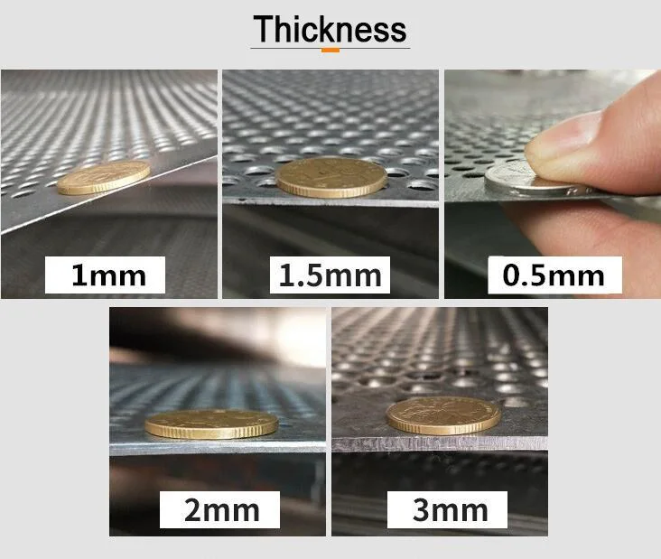 2 mm 3 mm Lochgröße Edelstahl Perforierter Metallblech Mesh Dekorationsblech für die Belüftung 8