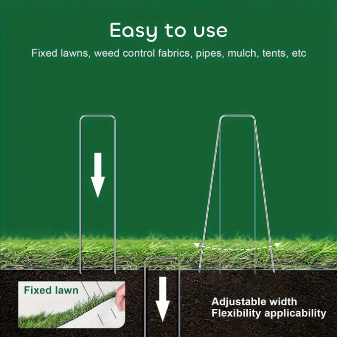 Insektennetz Festsetzen Peg Rasen Sicherung SOD Staples Galvanisierter Stahl Garten Nagel 4
