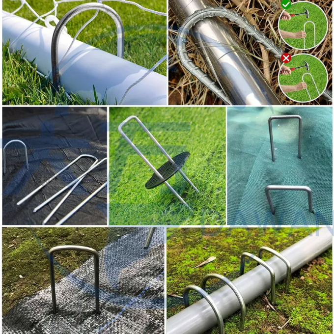 Insektennetz Festsetzen Peg Rasen Sicherung SOD Staples Galvanisierter Stahl Garten Nagel 6