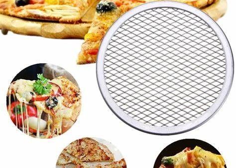 Küche bearbeitet flachen Mesh Odm Aluminum Round Pizza Pan 12 Zoll