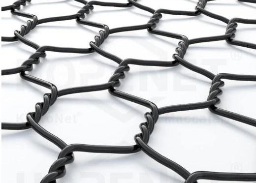 100% Haustier-Polyester-Material-sechseckiger Draht Mesh Net Black Color