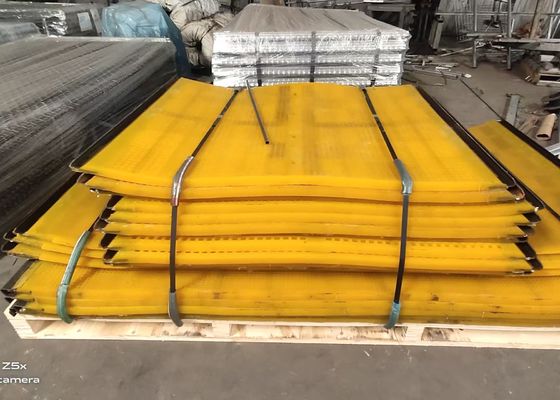 Gelbe PU-Maschen-Polyurethan-Schirm-Platten mit Haken für vibrierende meine