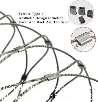 Flexible 304/316 Handgewebte Edelstahl Knoten Drahtseil Kabelnetz