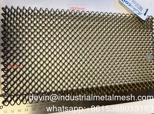 Stahldraht-Basismaterial 18ga * Dunklere Pulverbeschichtung Finish- Satin Messing Spirale Muster Dekoratives Mesh Dekoratives Mesh