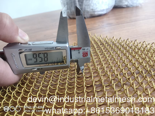 Stahldraht-Basismaterial 18ga * Dunklere Pulverbeschichtung Finish- Satin Messing Spirale Muster Dekoratives Mesh Dekoratives Mesh
