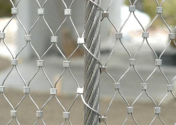 Edelstahl-Drahtseil Mesh Woven Stainless Steel Rope Mesh For Zoo Mesh des Fabrik-Verkaufs-304