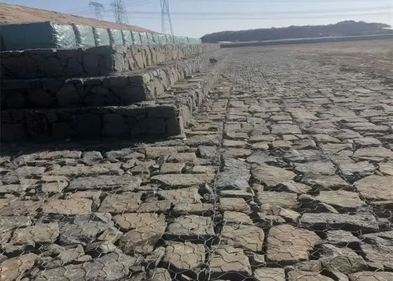 2 x 1 x 1 Meter schweißten Gabions-Körbe galvanisierten sechseckiges