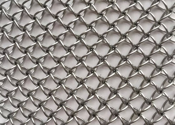 20m Fassade Natürliche Farbe Krümmtes Gewebtes Drahtnetz 2,5mm Titangehäuse