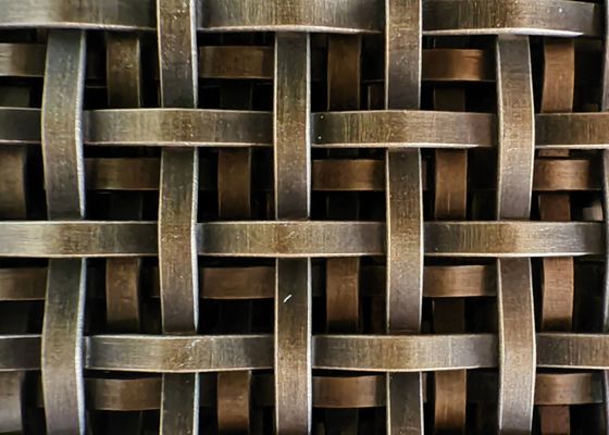 Antike Messing Flachstahldraht Dekorativ gekrempelt Gewebte Drahtnetzplatten Gitter für Schranktüren