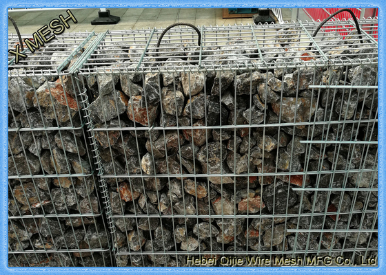 Verzinkte geschweißte Gabion-Körbe, Stein gefüllter Draht-Käfig-Quadrat / rechteckiges Loch