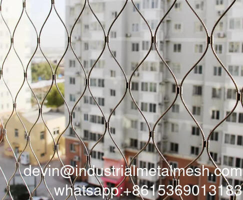 Architektonisches Seilnetz aus Edelstahl X-Tend-Stil Gewebtes Drahtkabelnetz für Gartengitterstrukturen im Freien